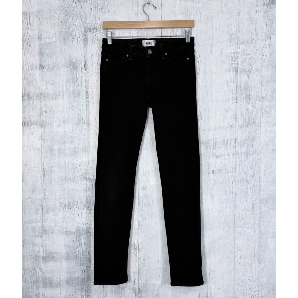 Paige Skyline Skinny Stretch Low Rise Black Pants Womens Size 27 (Fit 27x31)